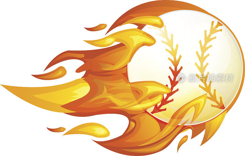 Baseball on Fire插画